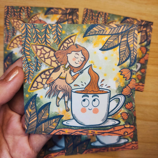 Coffee Fairy Sticker