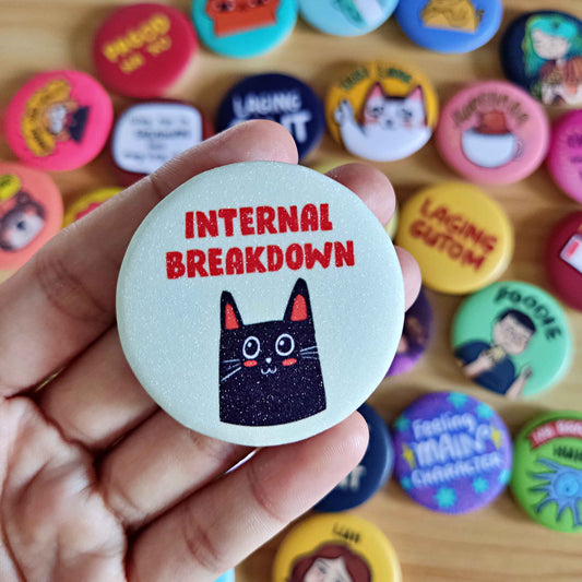 Internal Breakdown Button Pin (Glitter) | 1.75 Inches