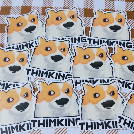 "Thimking" Waterproof Sticker | Artwork by Eds
