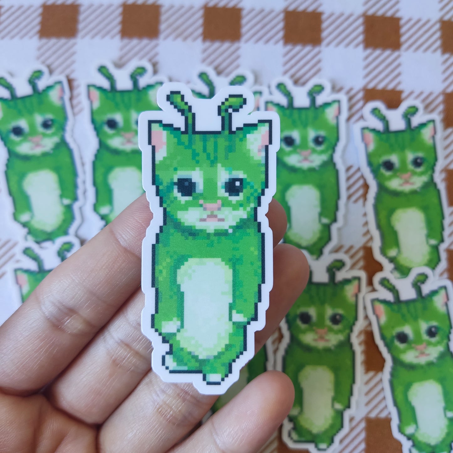 "Alien Cat" Waterproof Sticker | Artwork by Eds