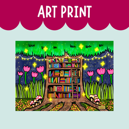 Library in the Woods ART PRINT