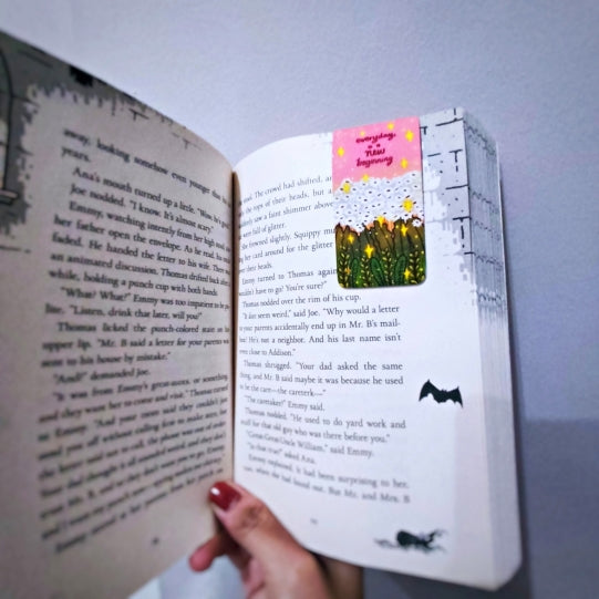 Floral Design Magnetic Bookmark | Glitter Laminated