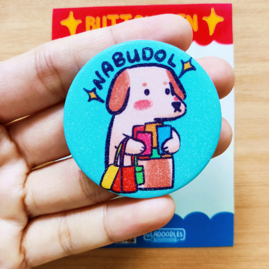 "Nabudol" Button Pin (Glitter)  | 1.75 Inches