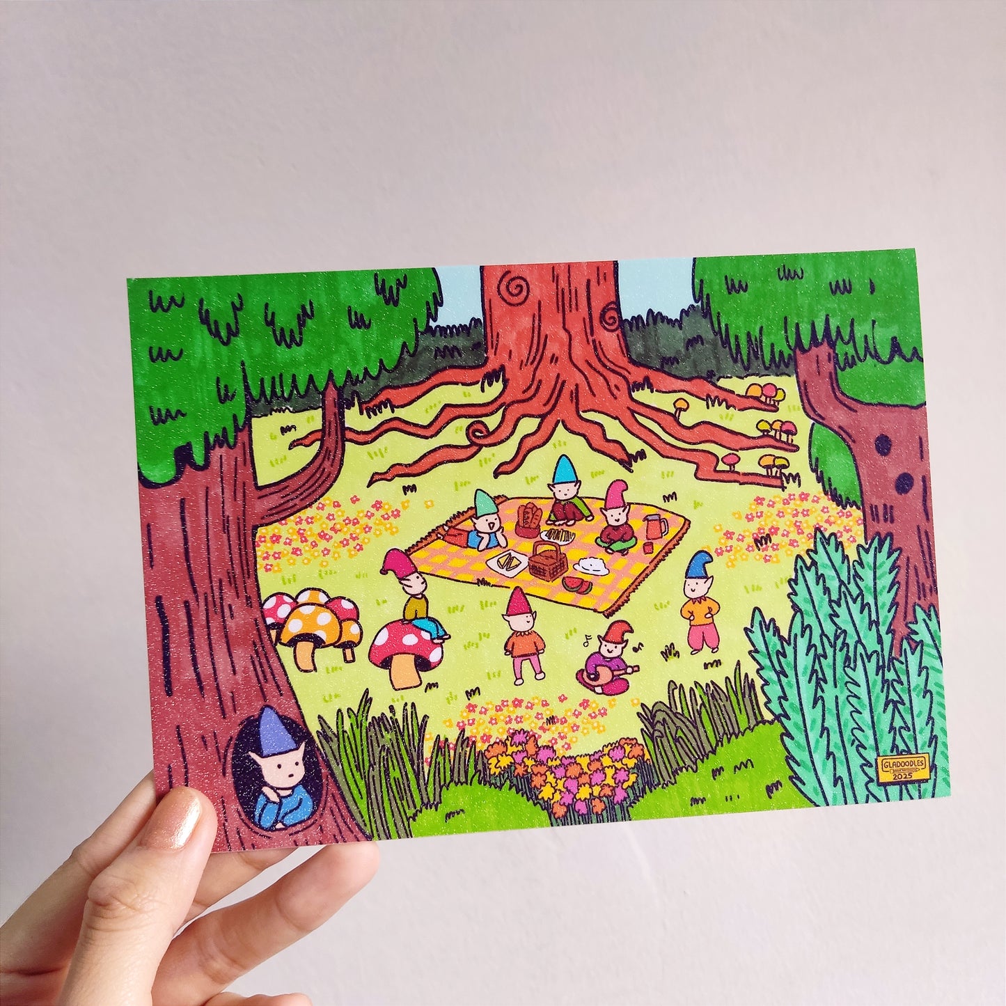 Dwarfs having a picnic ART PRINT