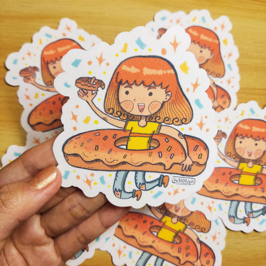Donut Girl Sticker