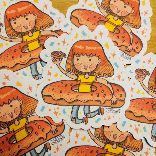 Donut Girl Sticker