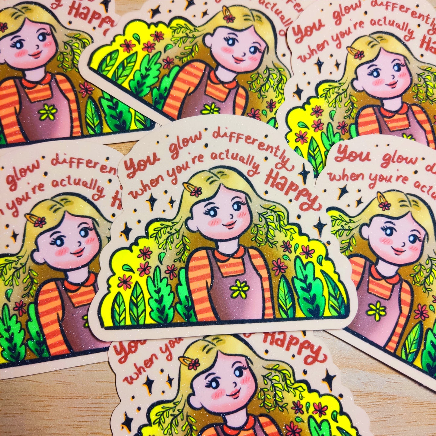 "You glow differently when you're actually happy" Sticker
