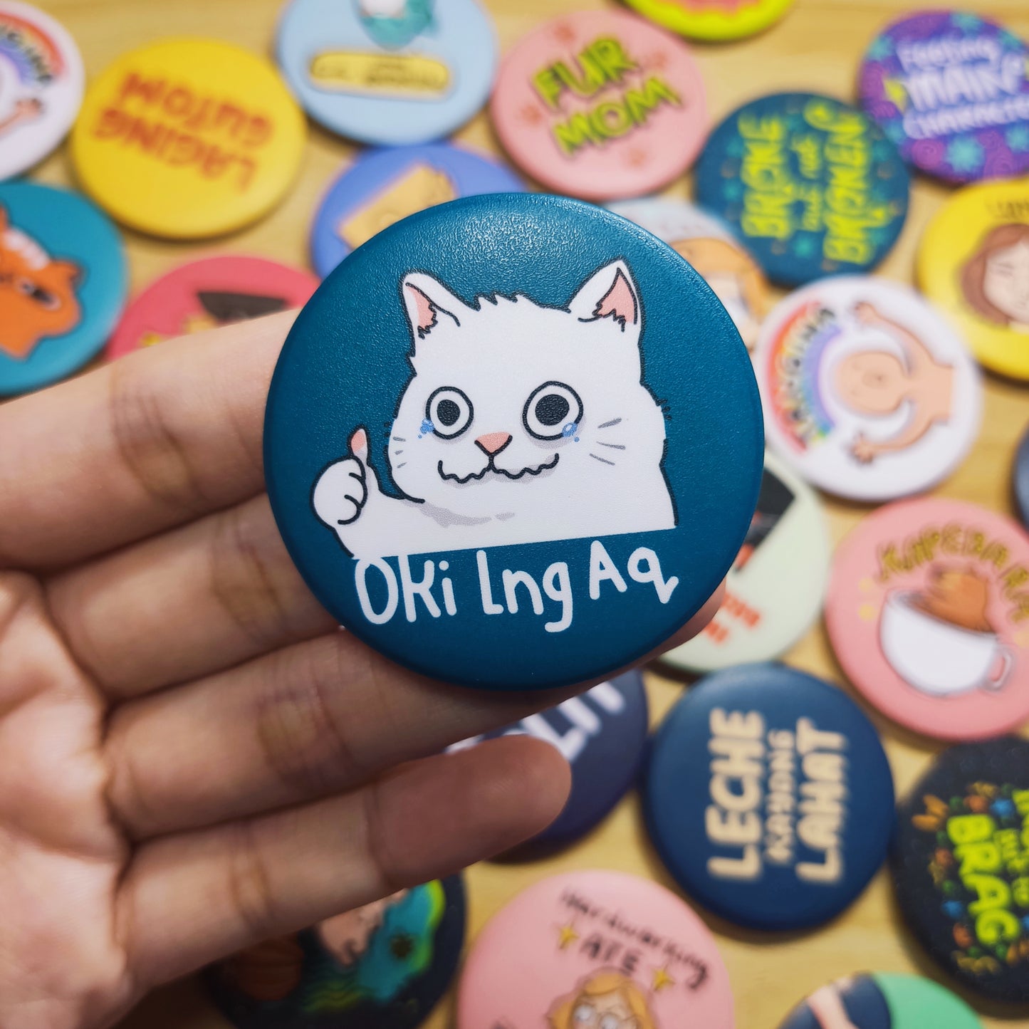 Cats Button Pin ( Matte) - Art by EDS | 1.75 Inches