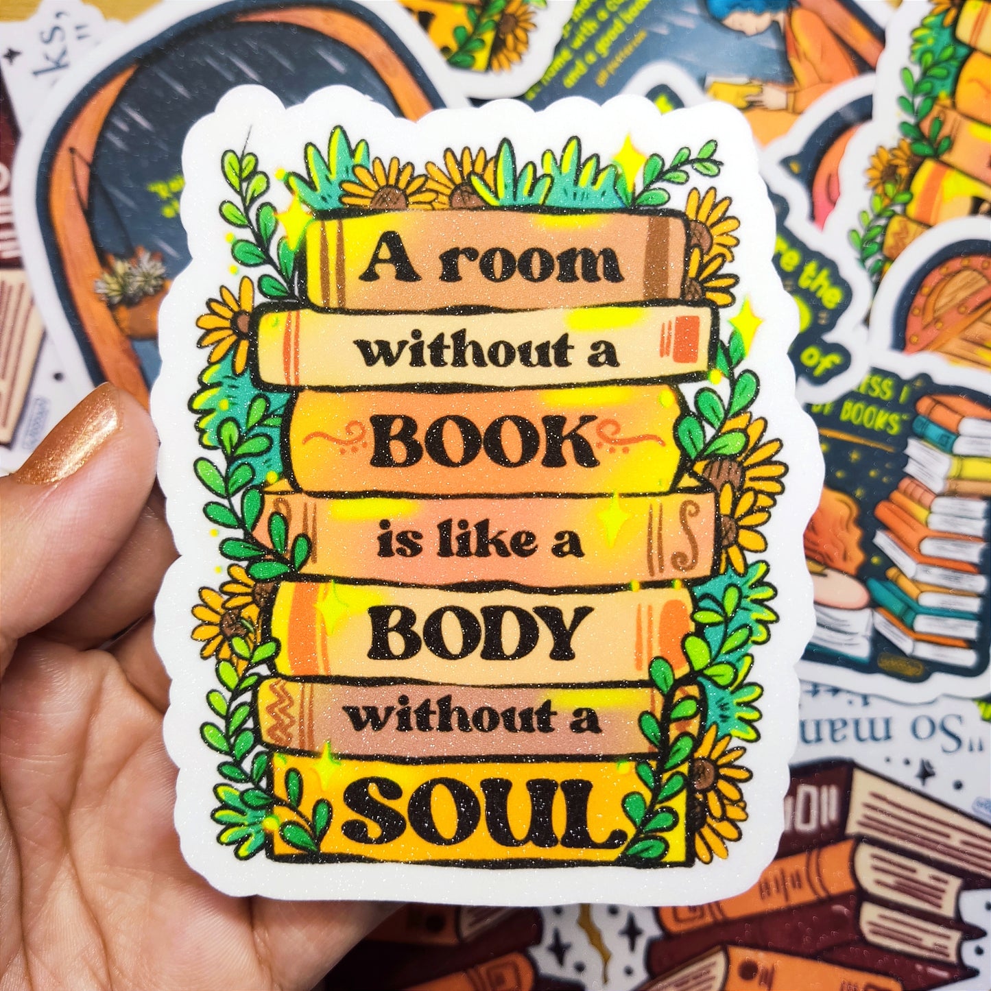 Book Quotes Stickers | Glitter Laminated