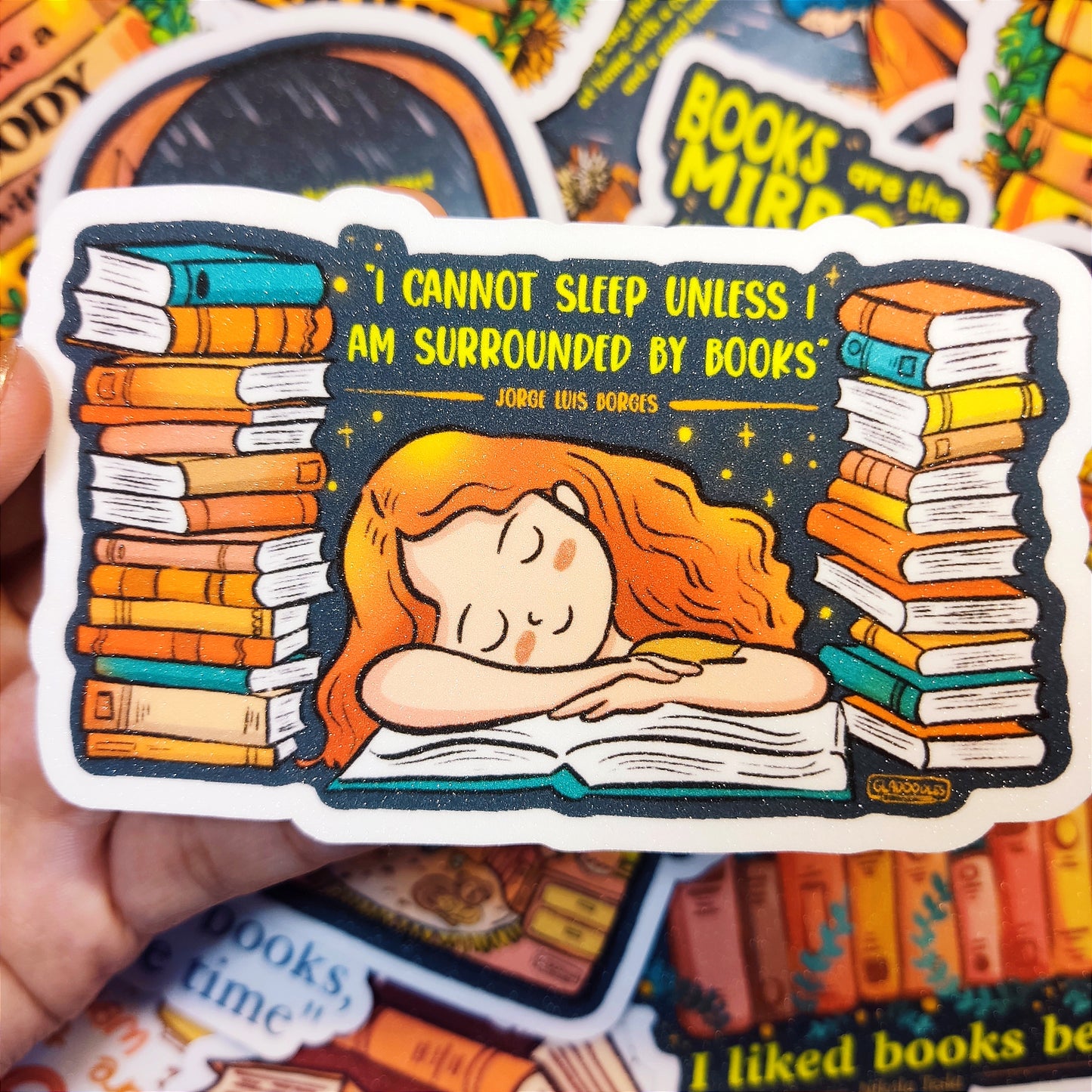 Book Quotes Stickers | Glitter Laminated