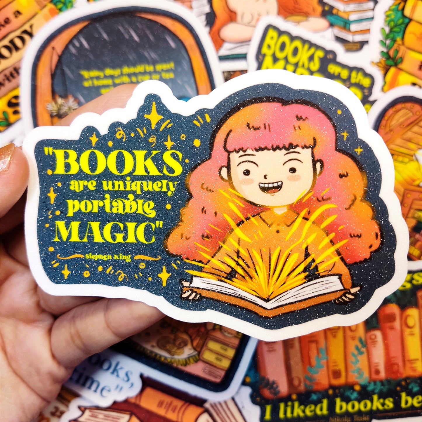 Book Quotes Stickers | Glitter Laminated