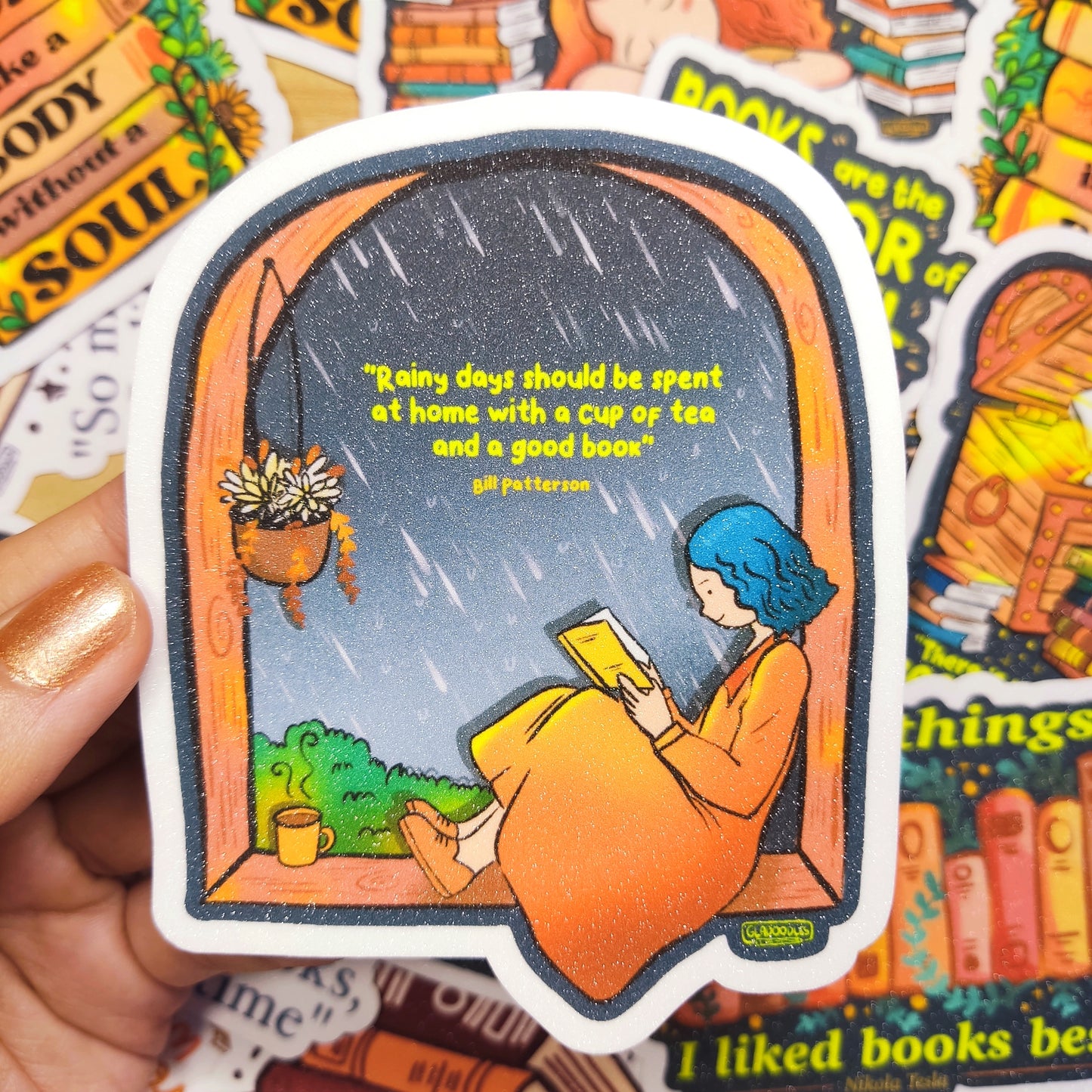 Book Quotes Stickers | Glitter Laminated