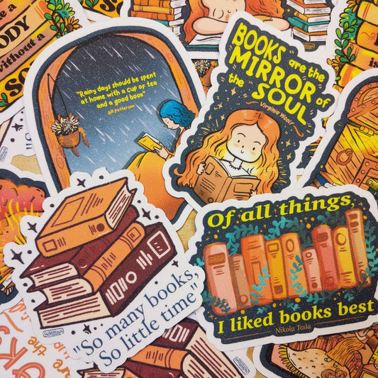 Book Quotes Stickers | Glitter Laminated