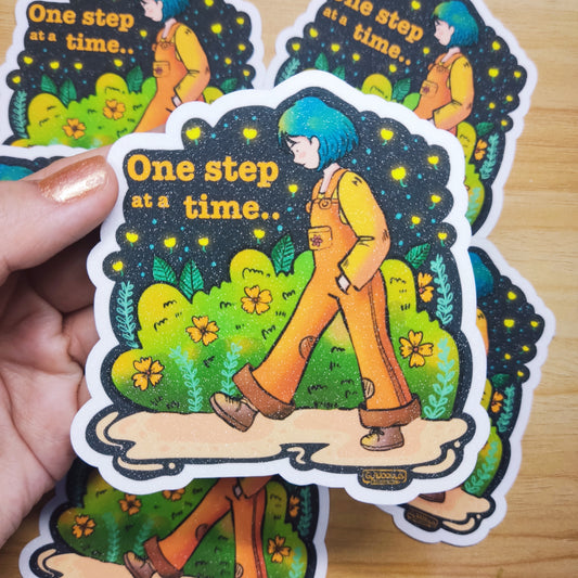 "One Step at a Time" Sticker