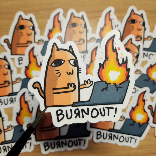 "Burnout" Waterproof Sticker | Artwork by Eds
