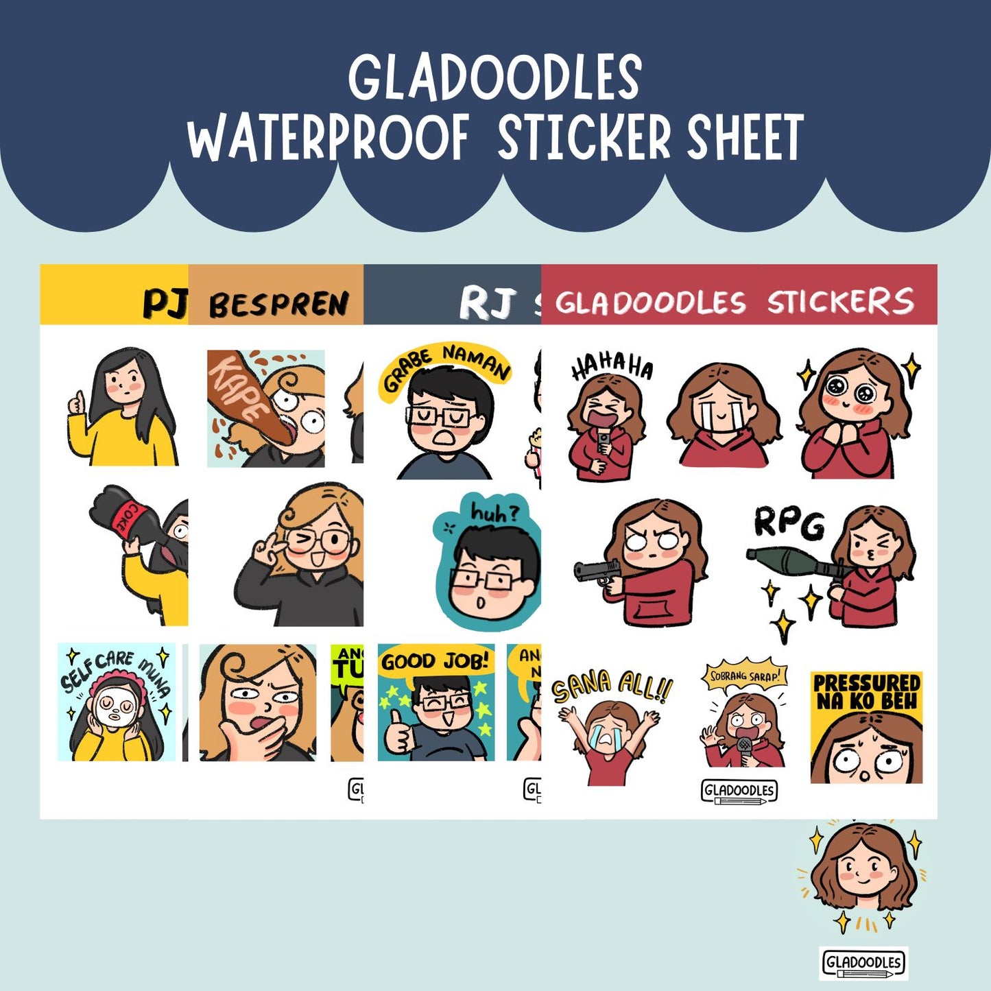 Gladoodles Sticker Sheets