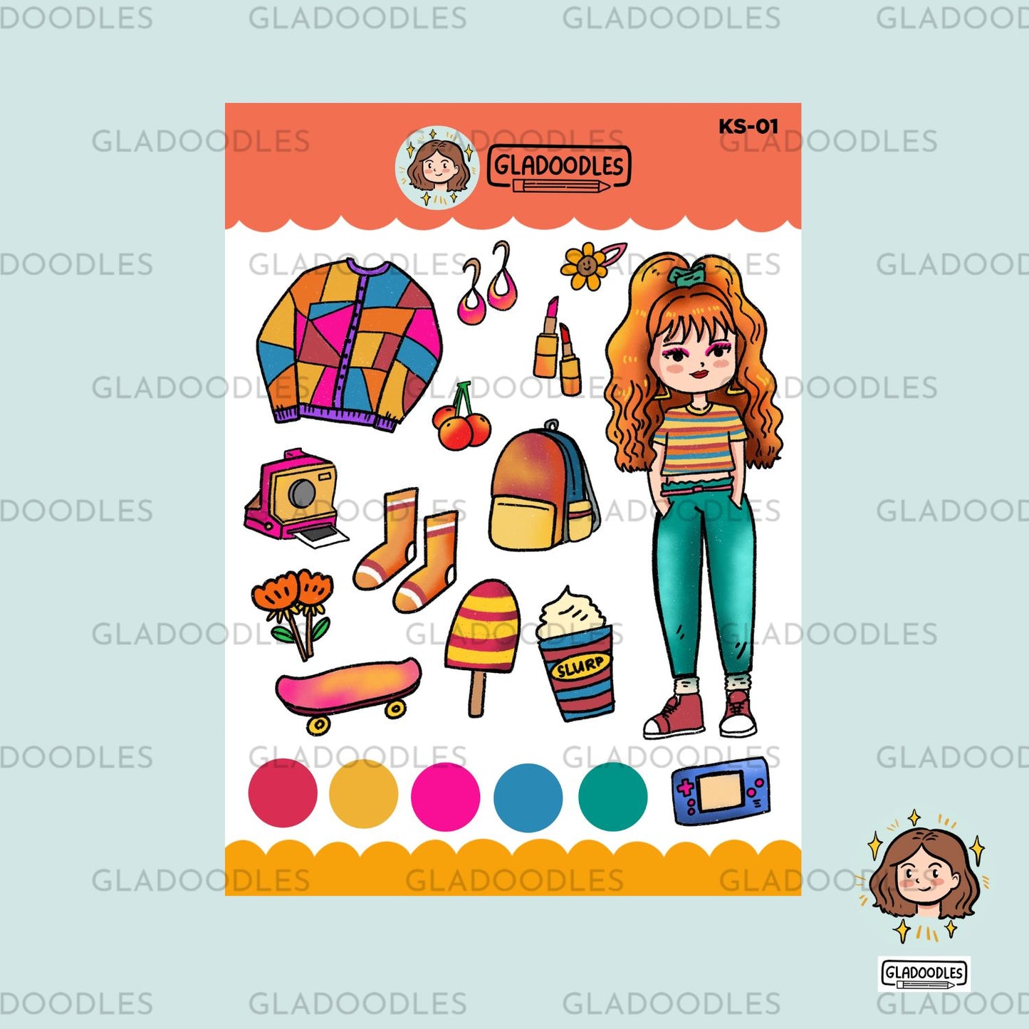 Fashionista Girls Sticker Sheet