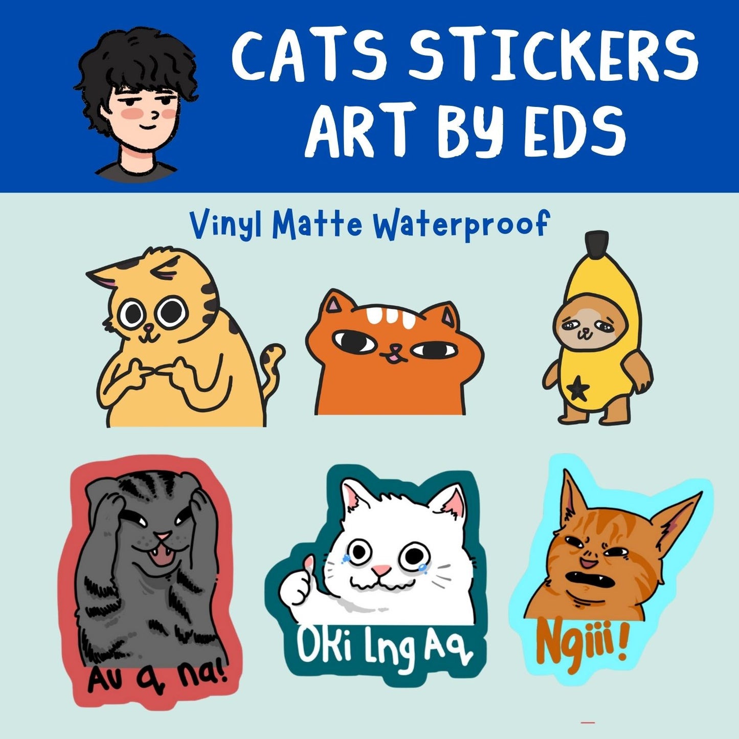 Cats Sticker - Artwork by EDS