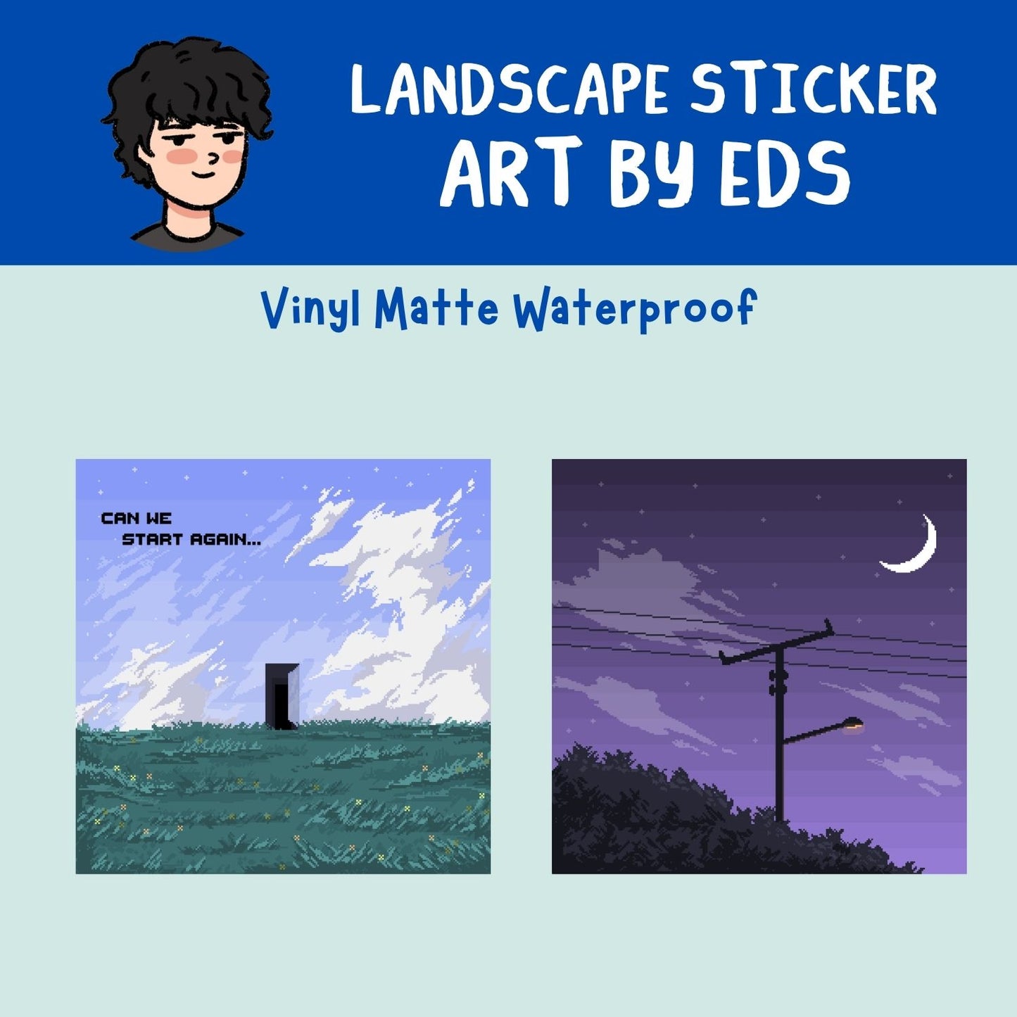 Landscapes Waterproof Sticker | Artwork by Eds