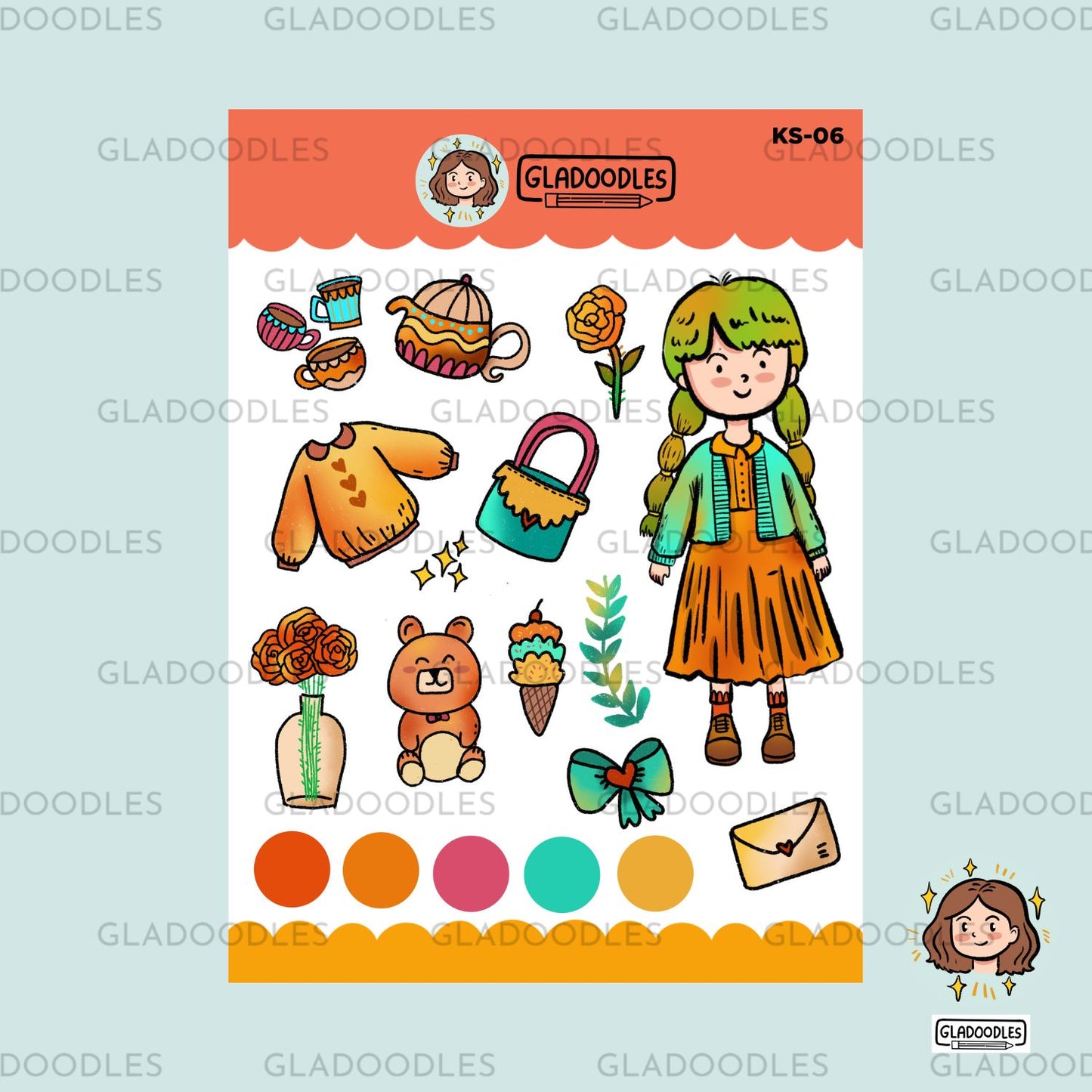Fashionista Girls Sticker Sheet