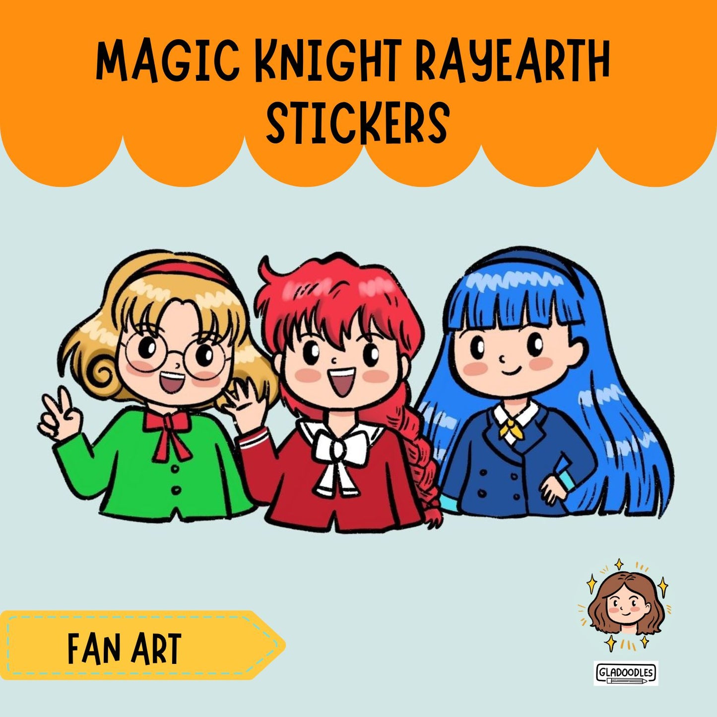 Magic Knight Rayearth Stickers |Anime Fan Art