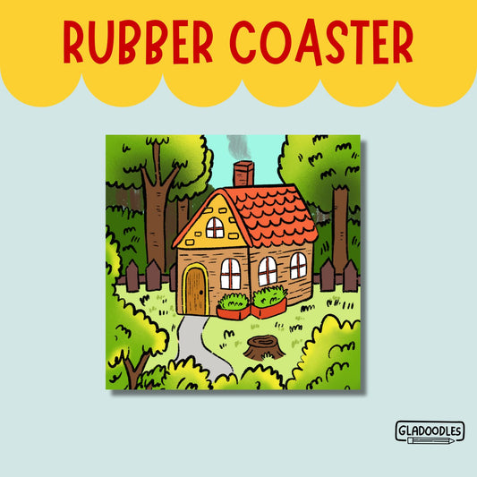 "Cabin" Rubber Coaster