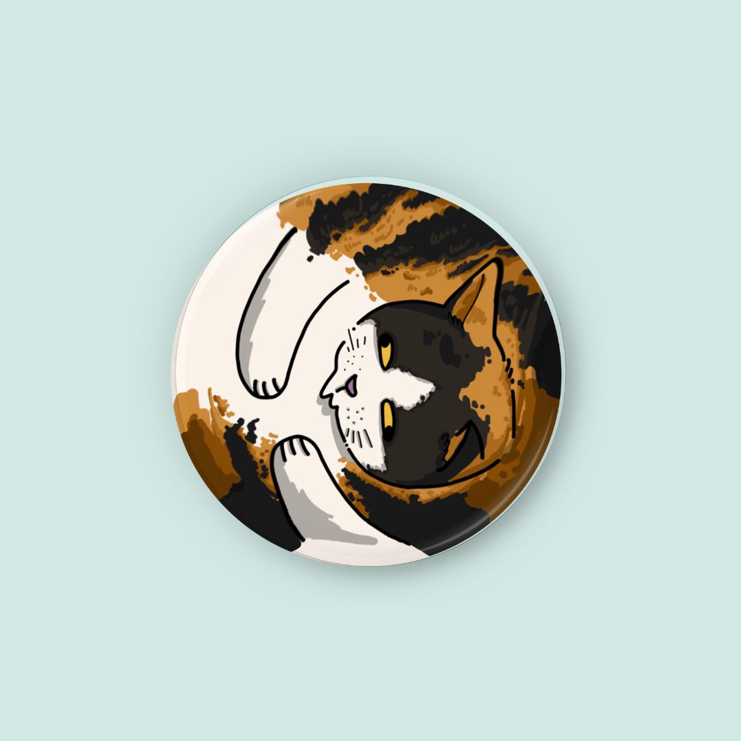 Cats Button Pin ( Matte) - Art by EDS | 1.75 Inches