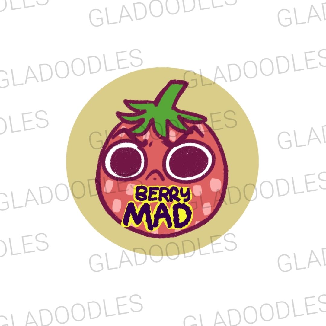 Strawberry Button Pins | 1.75 Inches