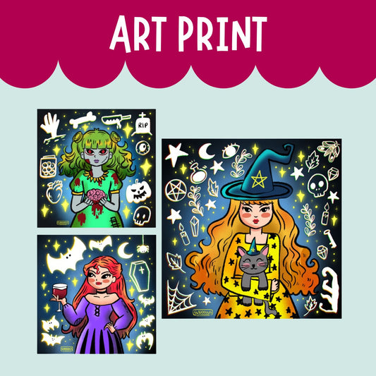 "Halloween Girls" ART PRINT