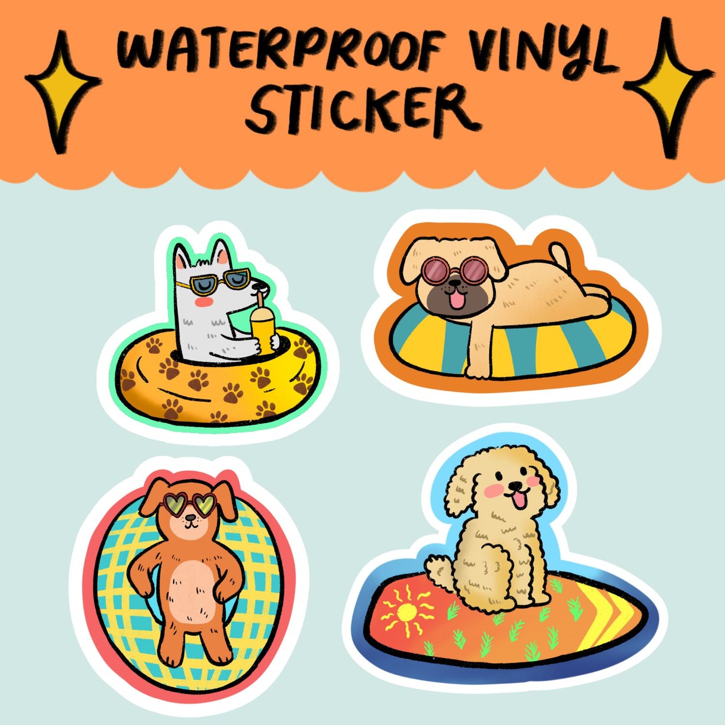 Summer Dogs Sticker