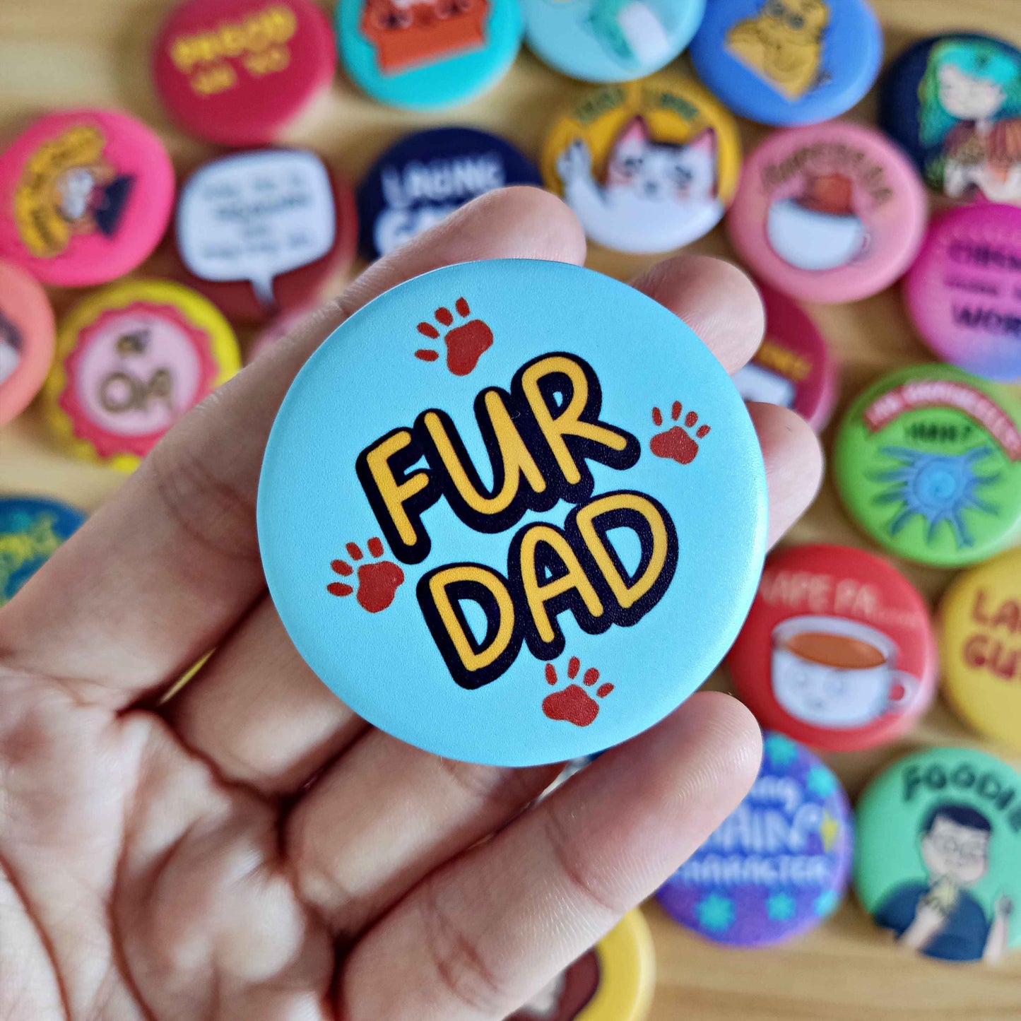 FurMom and FurDad Button Pin (Matte) | 1.75 Inches