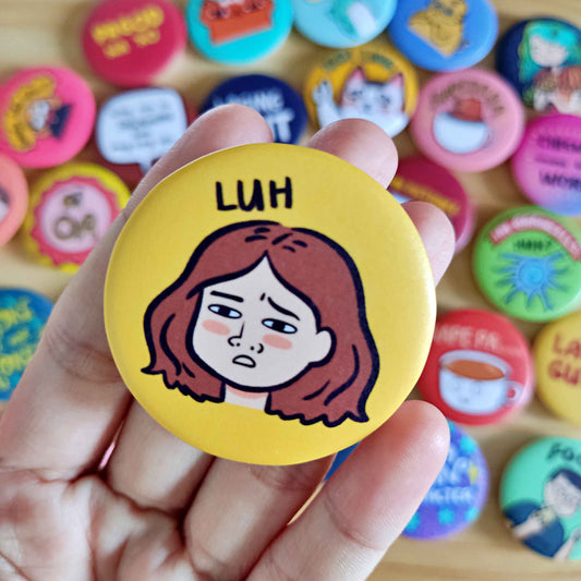Luh Button Pin (Matte) | 1.75 Inches