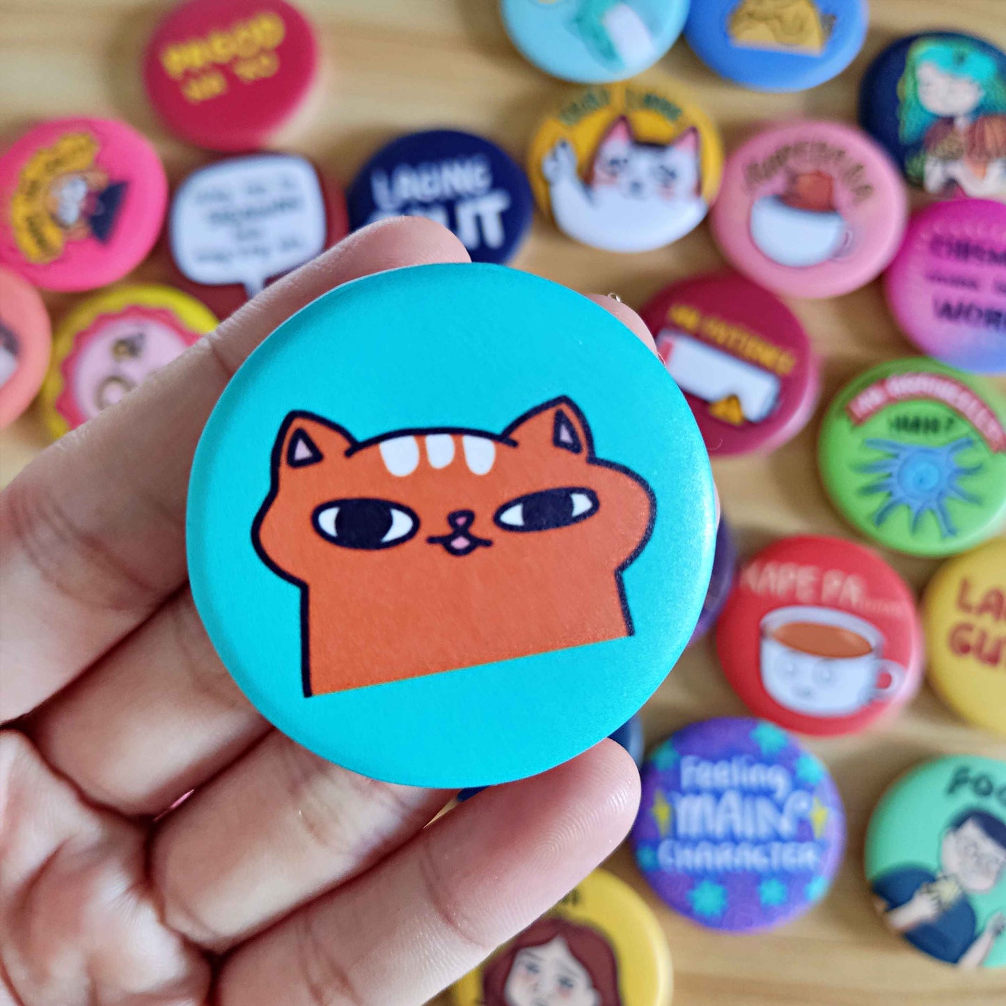 Cats Button Pin ( Matte) - Art by EDS | 1.75 Inches