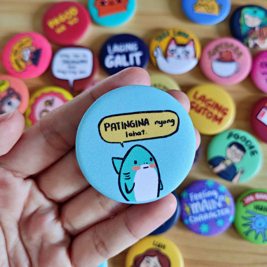 PATINGina nyong lahat  Button Pin (Glitter)| 1.75 Inches