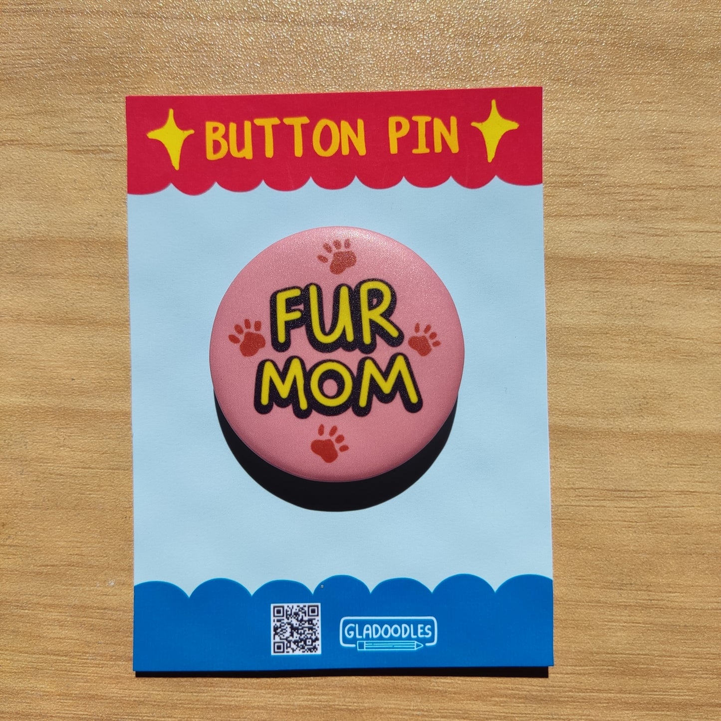 FurMom and FurDad Button Pin (Matte) | 1.75 Inches