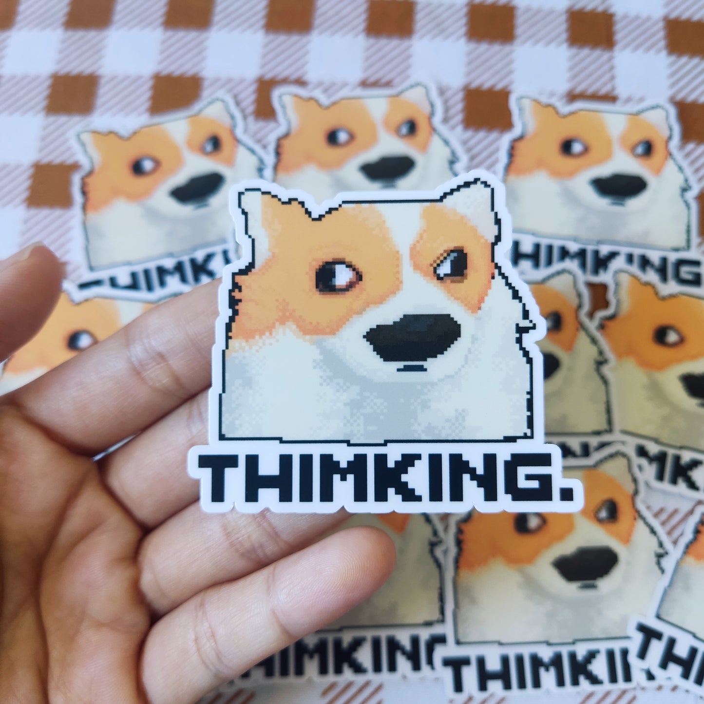 "Thimking" Waterproof Sticker | Artwork by Eds